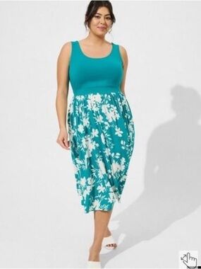 Torrid Midi Foxy Challis Twist Back Dress